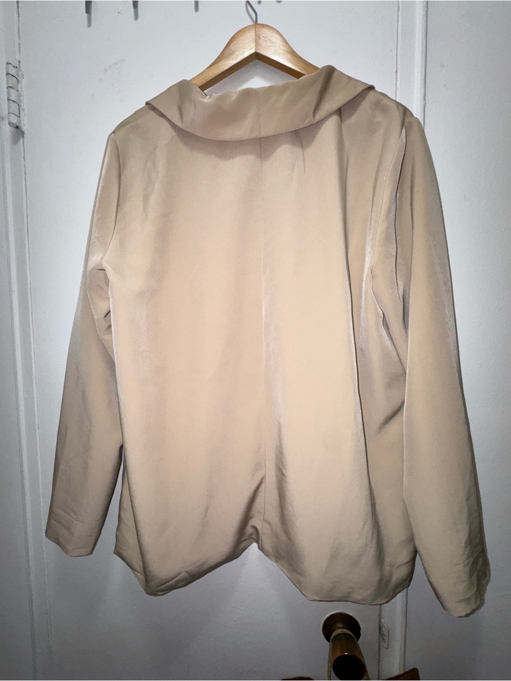 Robertson + Rodeo Beige Open-Front Blazer Jacket Classic Lightweight Blazer M - Picture 2 of 4